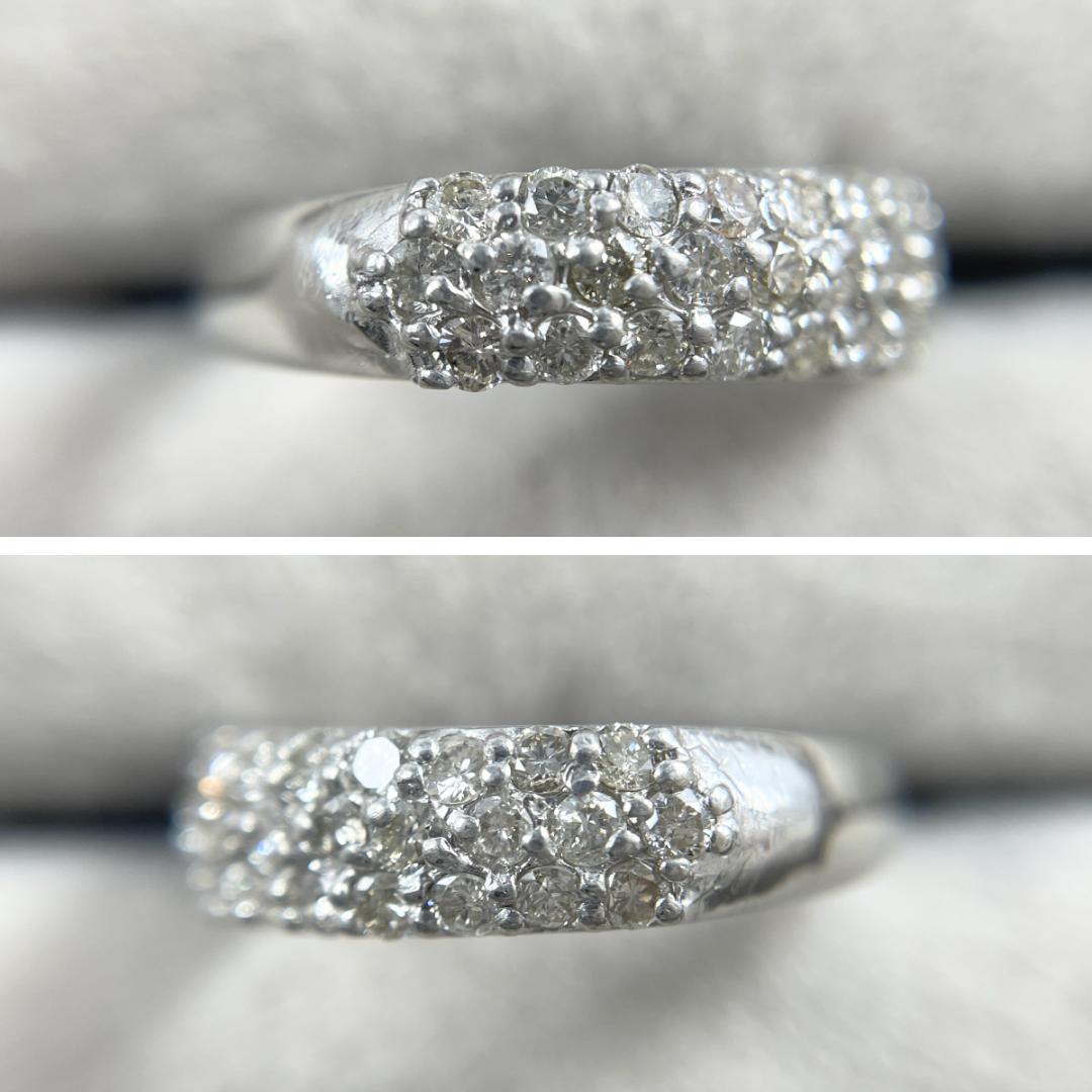 Pt900 天然ダイヤモンド 0.50ct パヴェリング