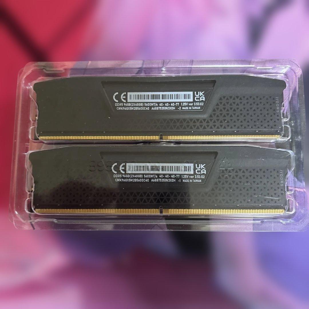 (ミックCorsair Vengeance DDR5 48GB×2枚セット VENGEANCE® 48GB (2x24GB) DDR5 CUDIMM 8000MT/s CL38 Memory Kit - Silver