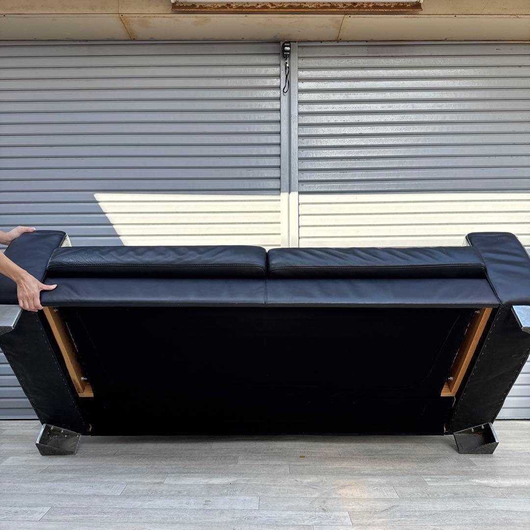 ボーコンセプト I.D.V.2 北欧モダン ブラック本革ソファ