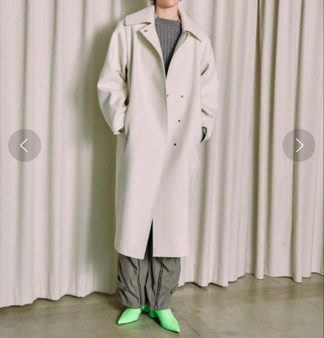 《新品》MAISON SPECIAL ローエッジコート S140メルトン 白 F