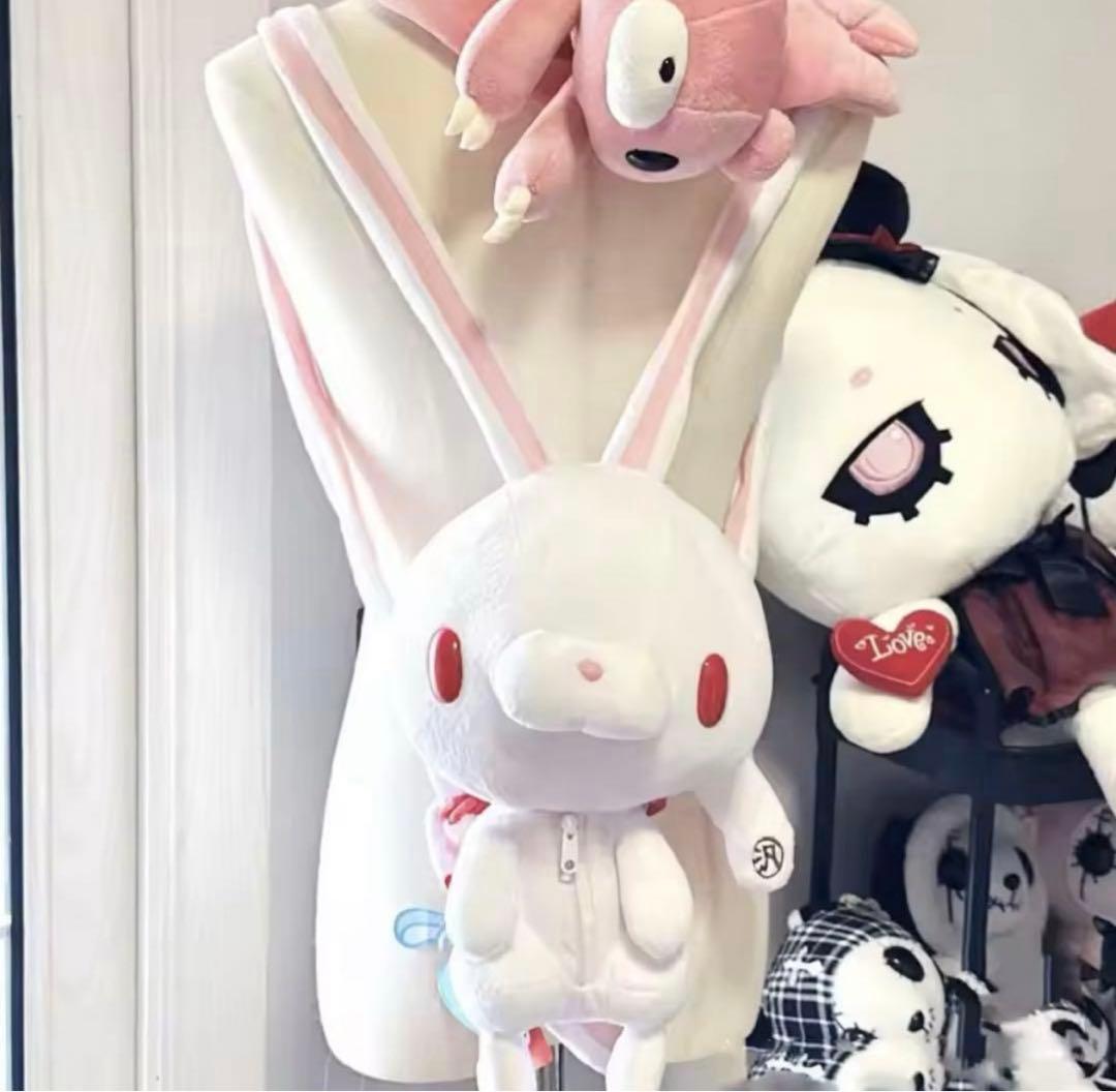 汎用うさぎ ぬいぐるみ リュック 白 森チャック いたずらぐまの