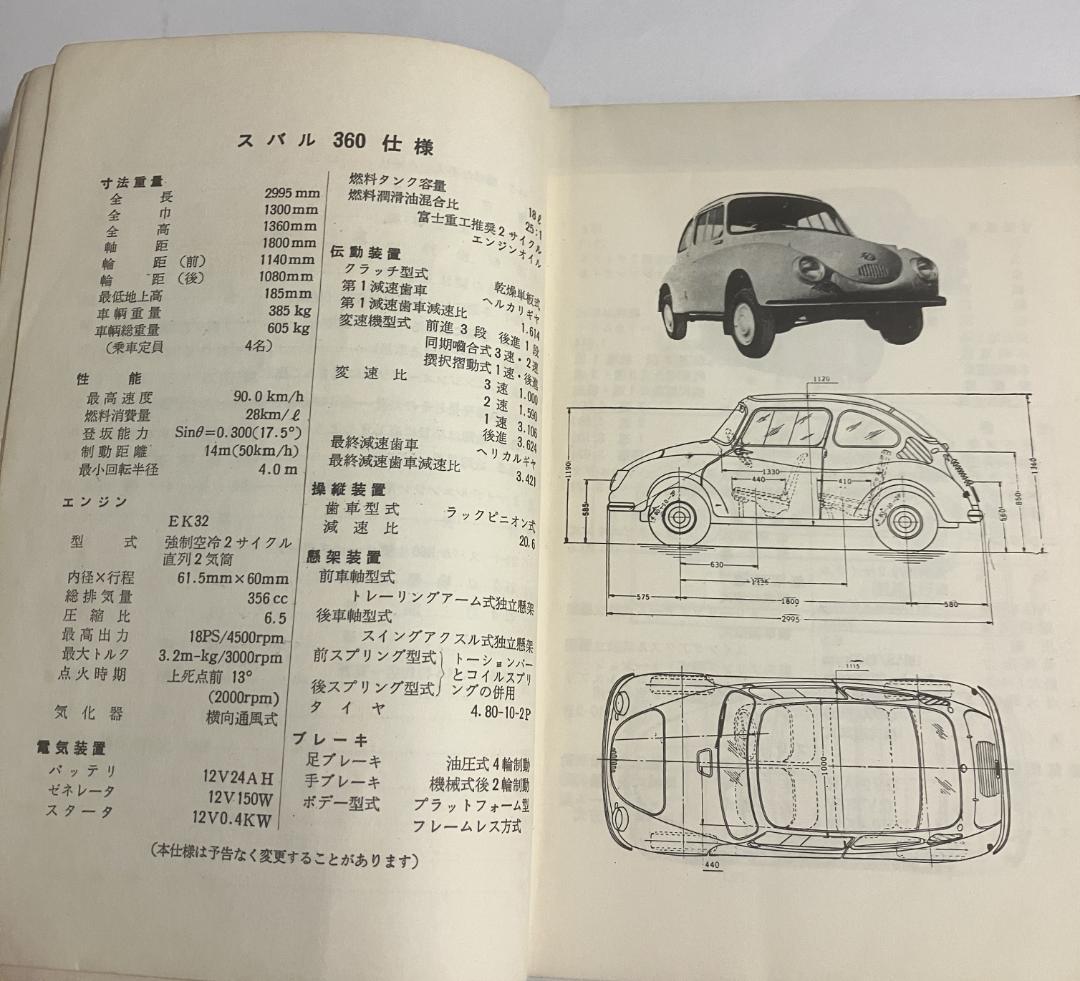 スバル360 スタンダード Driver's HandBook 昭和37年 - メルカリ