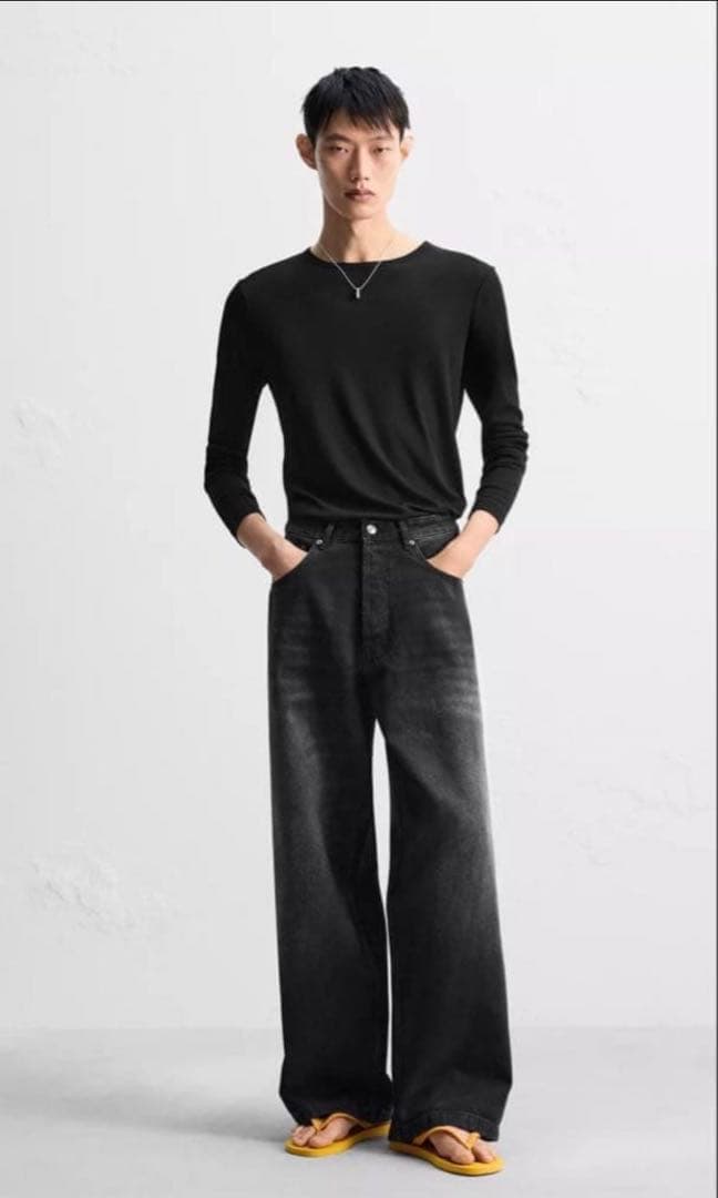 ZARA スーパーバギー黒デニム | Shop at Mercari from Japan! | Buyee