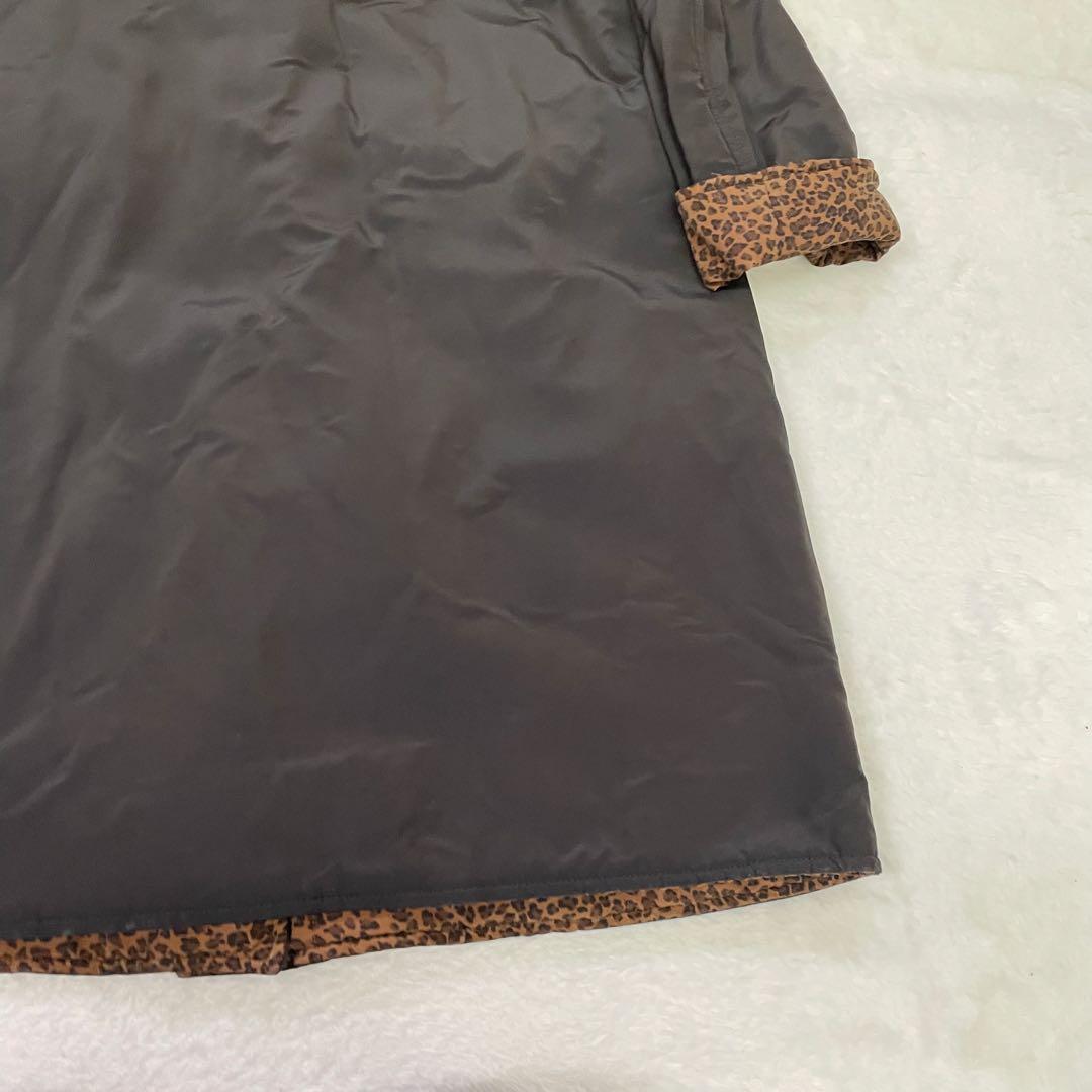 BOTTEGA VENETA レオパード柄 ブラックトレンチコート リバーシブル