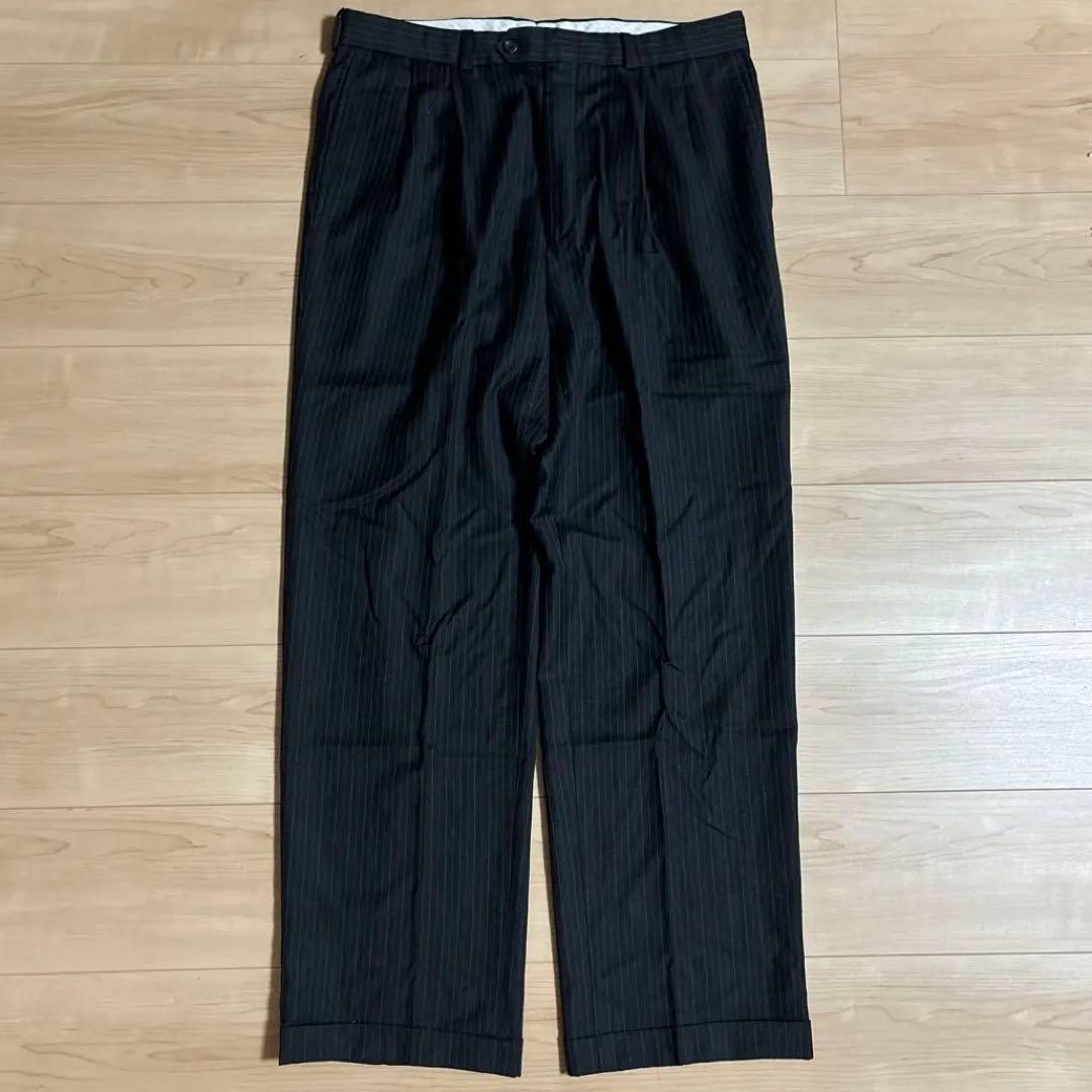 ラルフローレン ストライプスラックス 緑タグ 80s ツータック - メルカリ