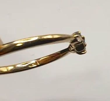 K10 金 ダイヤモンド リング 指輪 1.04g ハート 11号