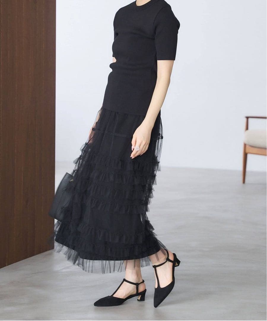 LE TALON ルタロン 4cmTストラップパンプス ブラック 22.5cm