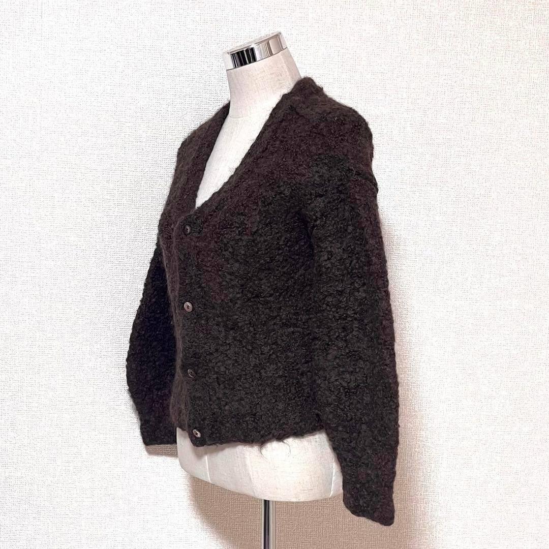 美品】ドゥロワー ブークレ カーディガン ウール&アルパカ もこもこ ニット