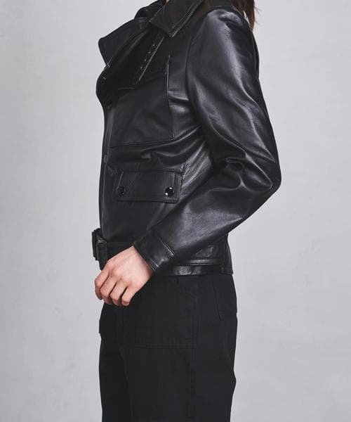 別注 HYKE モーターサイクルジャケット レザーライダース - メルカリ