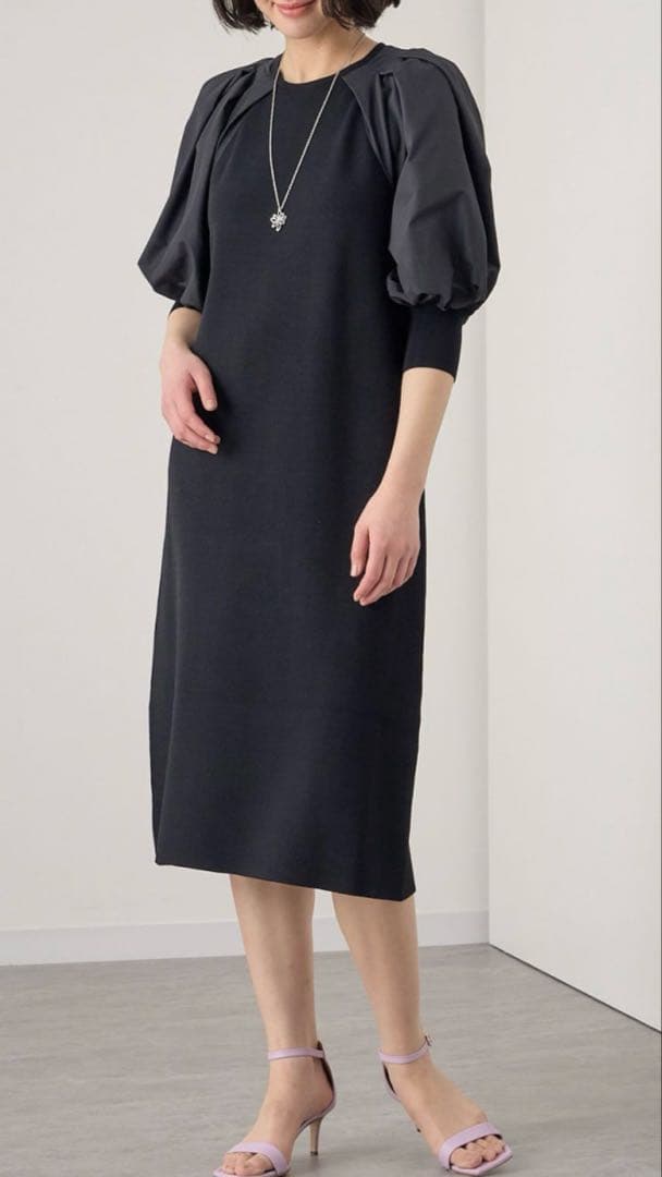 ANAYI ワンピース　新品未使用タグ付き ANAYI（アナイ） ワンピース シルエットフラワージャガードタック