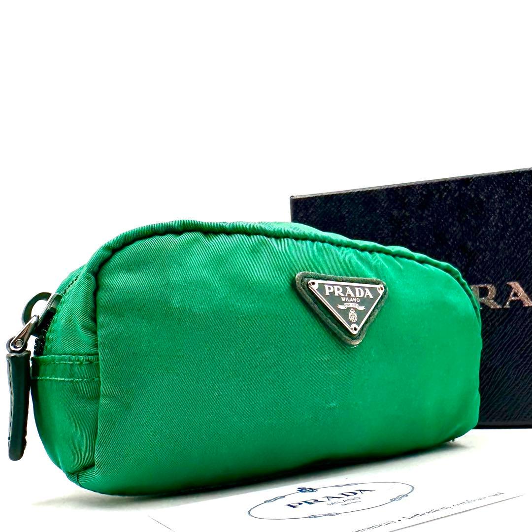 現行/ギャラ付》PRADA 三角ロゴ サフィアーノRe-Nylon ミニポーチ
