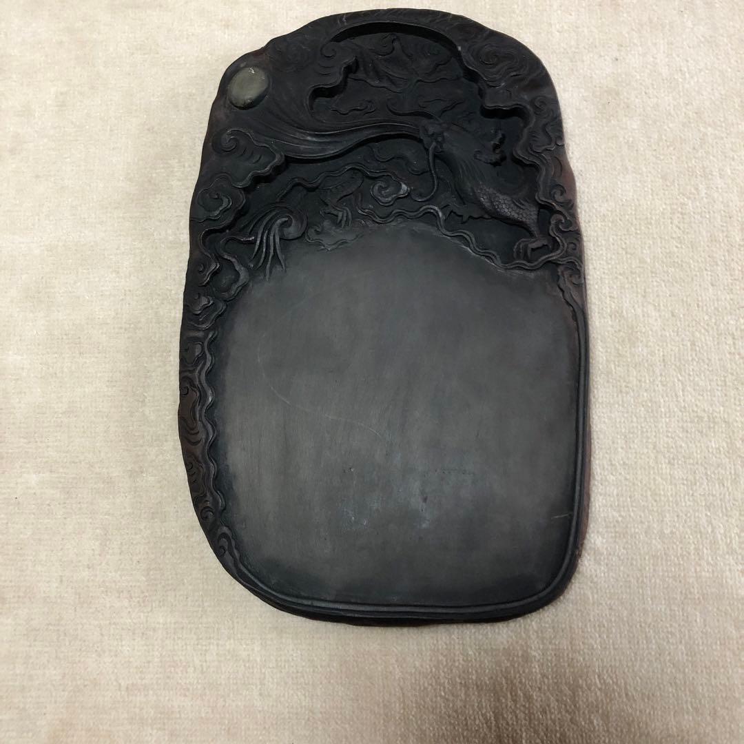 雲龍 大型硯 中国美術 骨董品 龍彫刻石の硯 文房具 置き物 - メルカリ