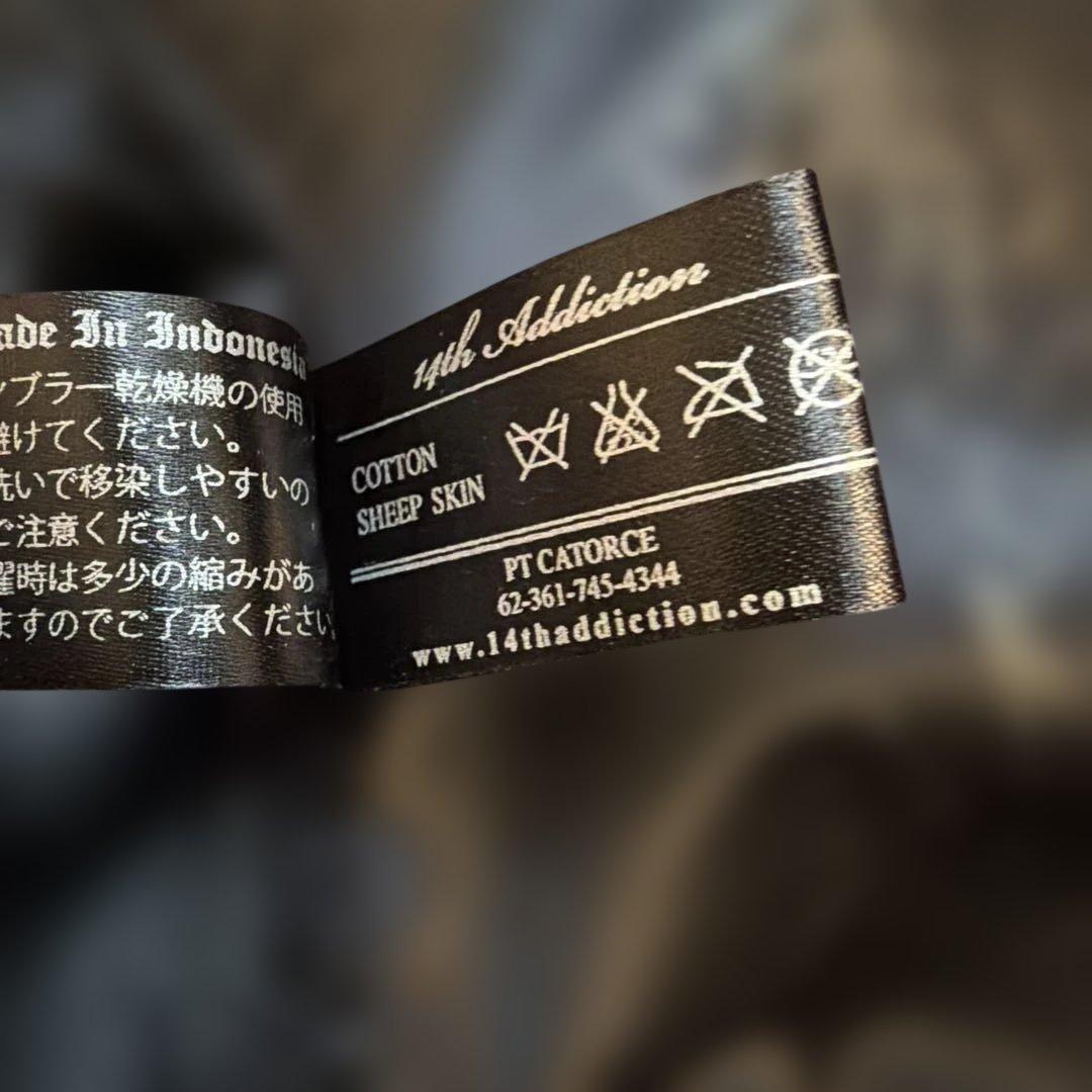 14th addiction レザージャケット グランジ加工 ダブルジップ - メルカリ