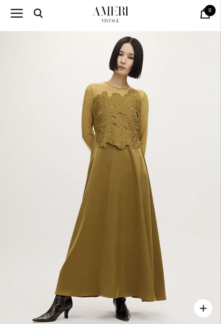 Ameri UPPER EMBROIDERY FLARE DRESS - メルカリ