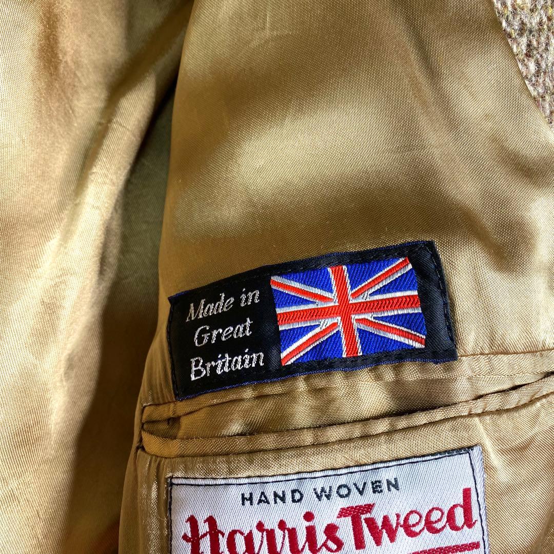 良品✨ハリスツイード テーラード くるみボタン ヘリンボーン