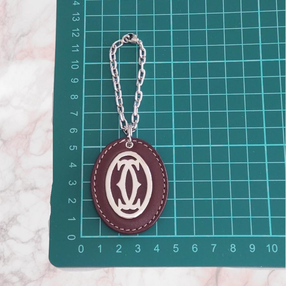 カルティエ Cartier 2Cロゴ バックチャーム キーホルダー レザー