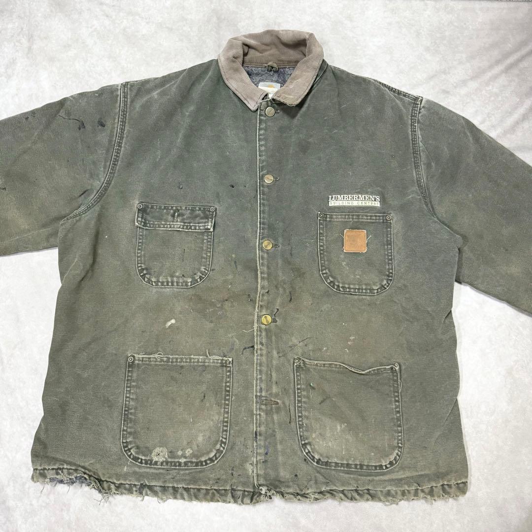 カーハート ミシガンチョアコート 企業ロゴ モスグリーン CO2 MOS