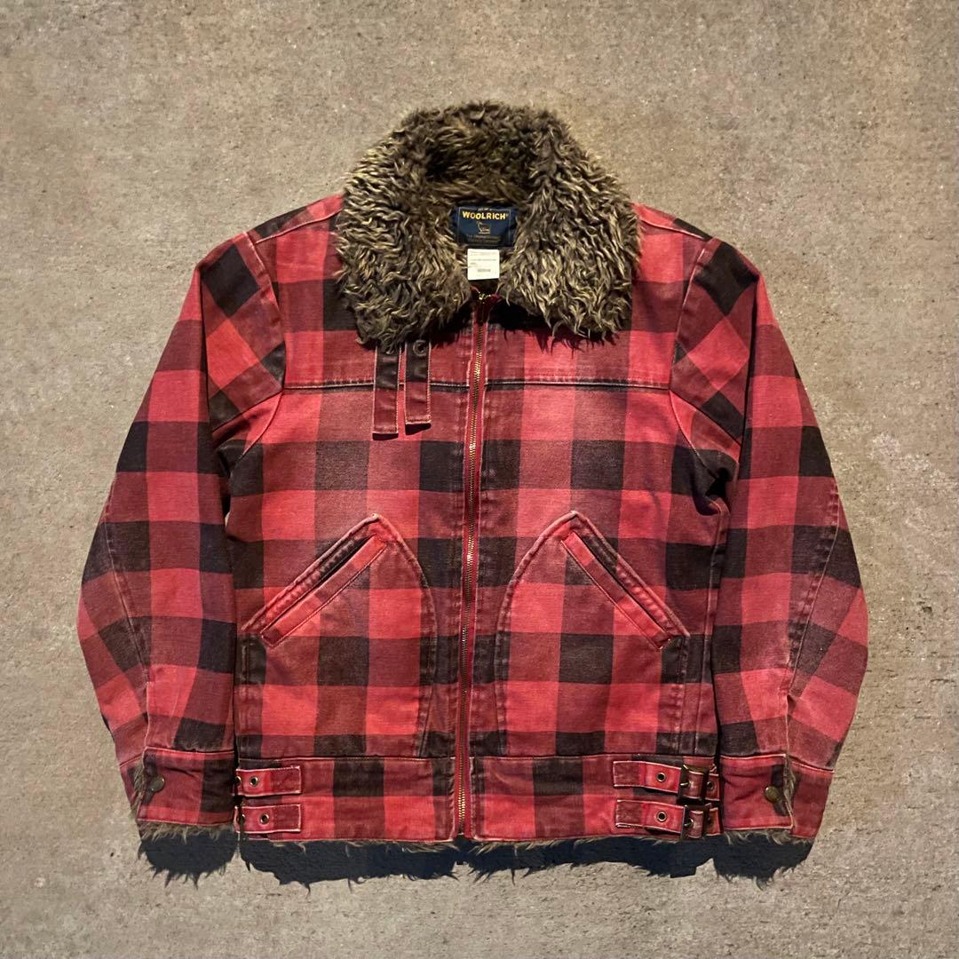 00s archive Buffalo Check Fur Jacket Y2K - メルカリ