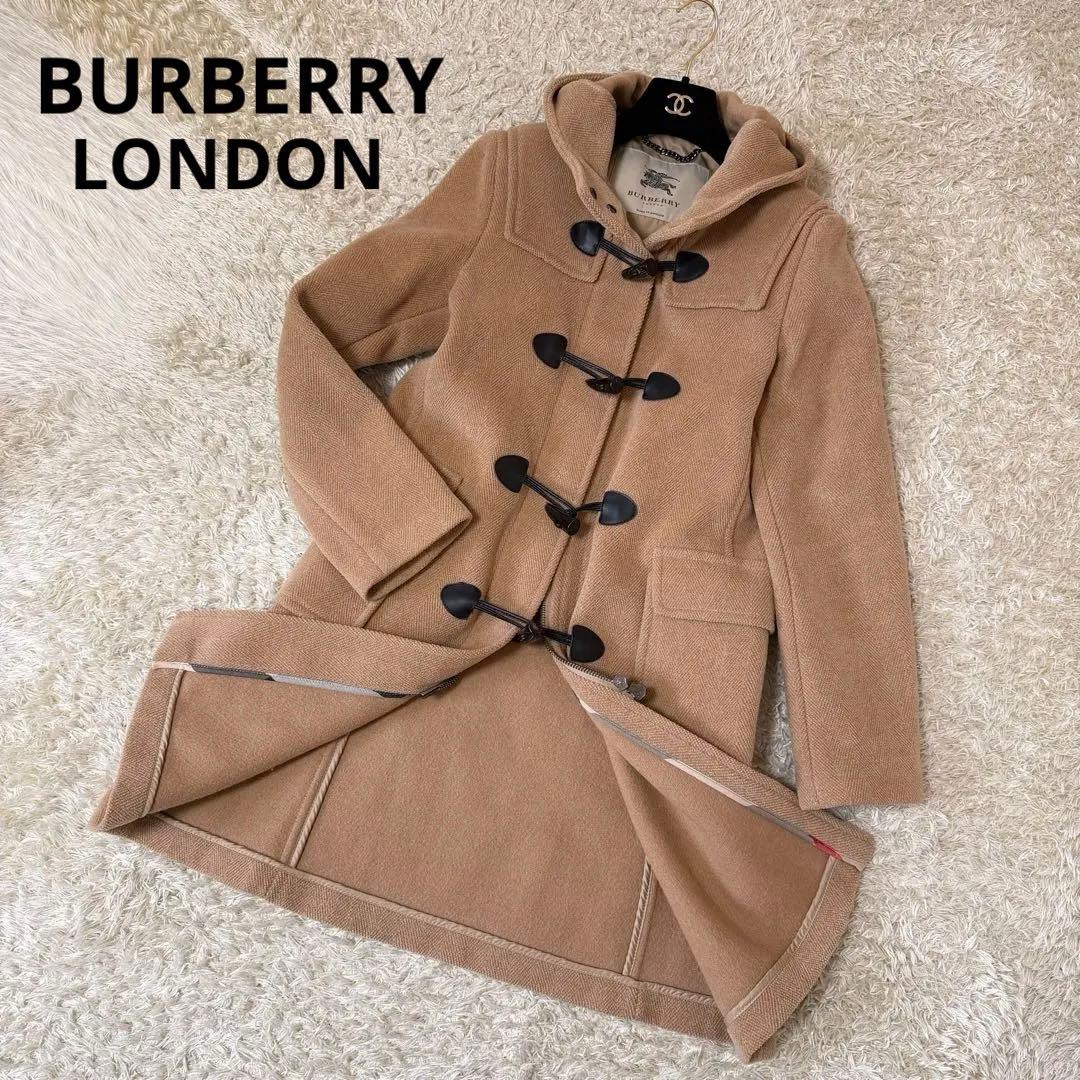 ☆極美品☆バーバリー　ダッフルコート　ヘリンボーン　ハニーベージュ　38M ヘリンボーン✨バーバリーロンドン ダッフルコート ロング丈 ノバ