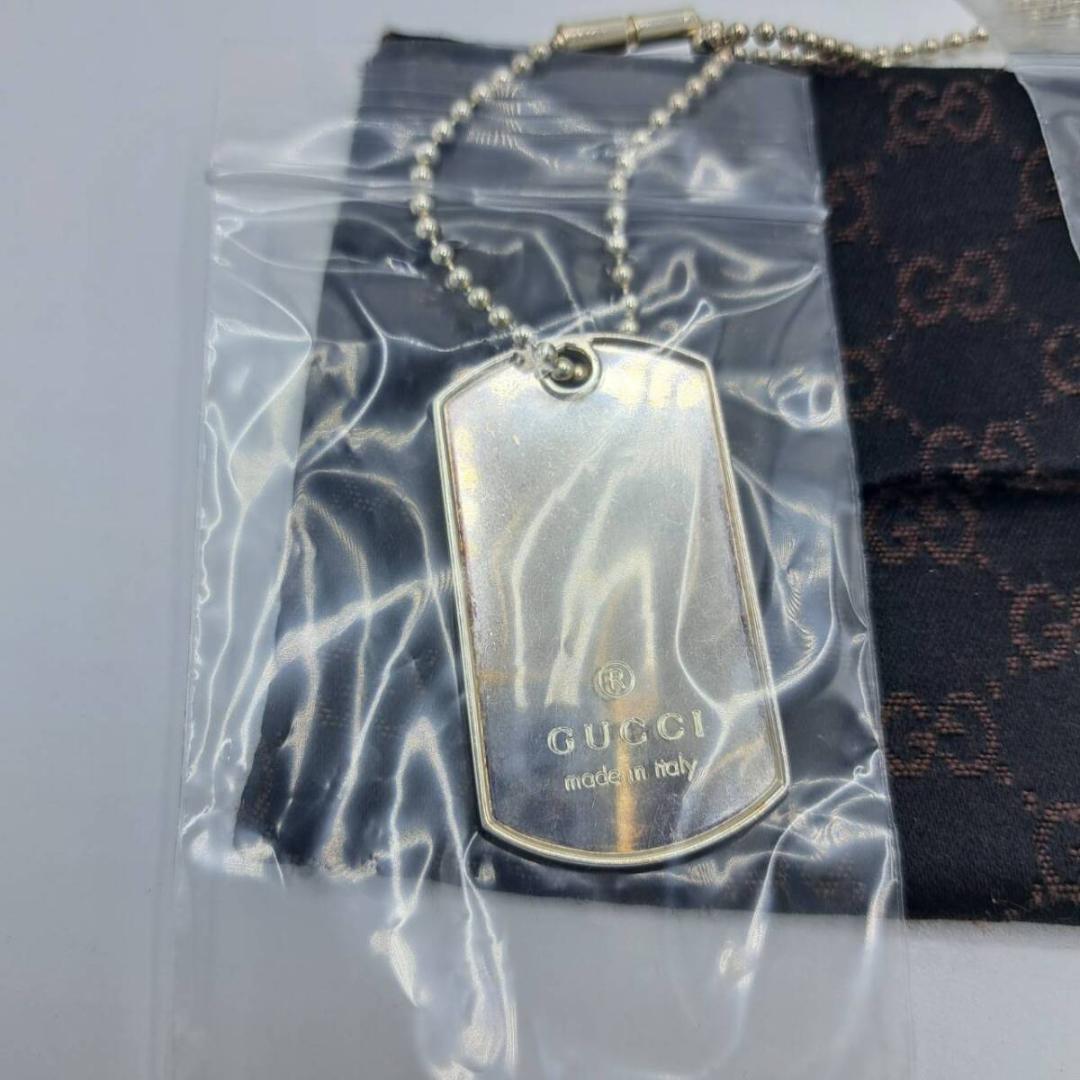 グッチネックレス ドッグタグ ダブル ボールチェーン シルバー925