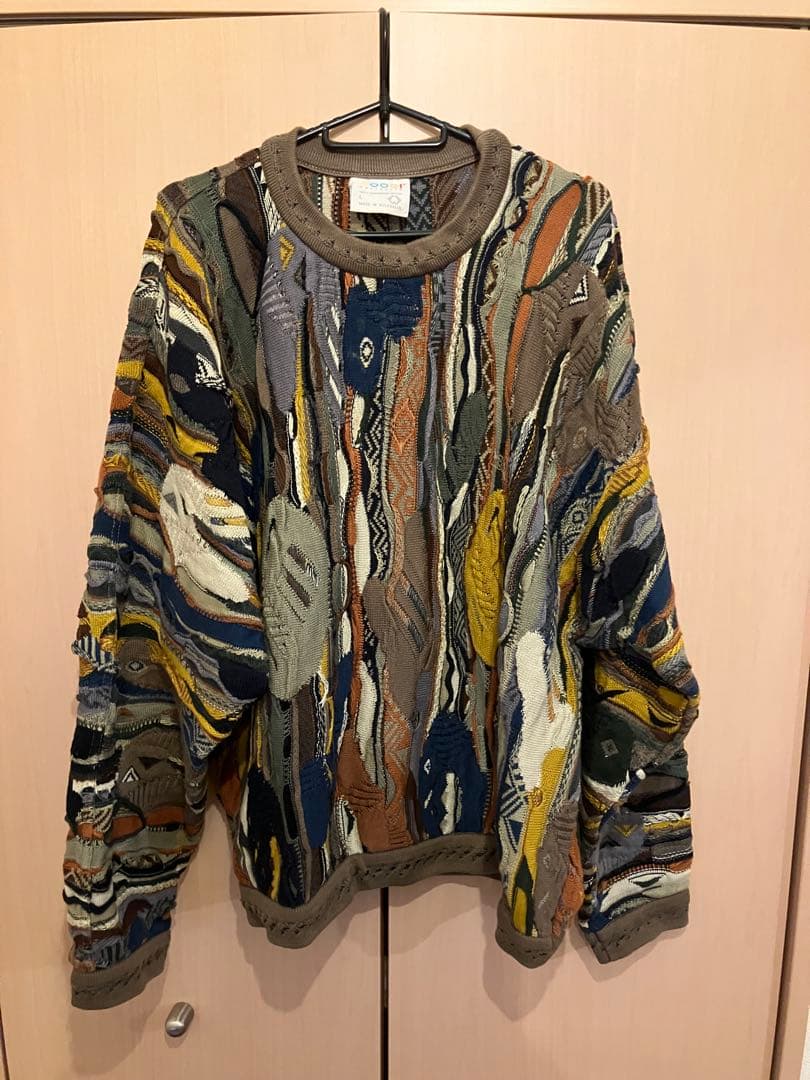 COOGI Lサイズ ニット オーストラリア製 90s COOGI クージー オーストラリア製 総柄3Dニット L | 古着屋 Uan