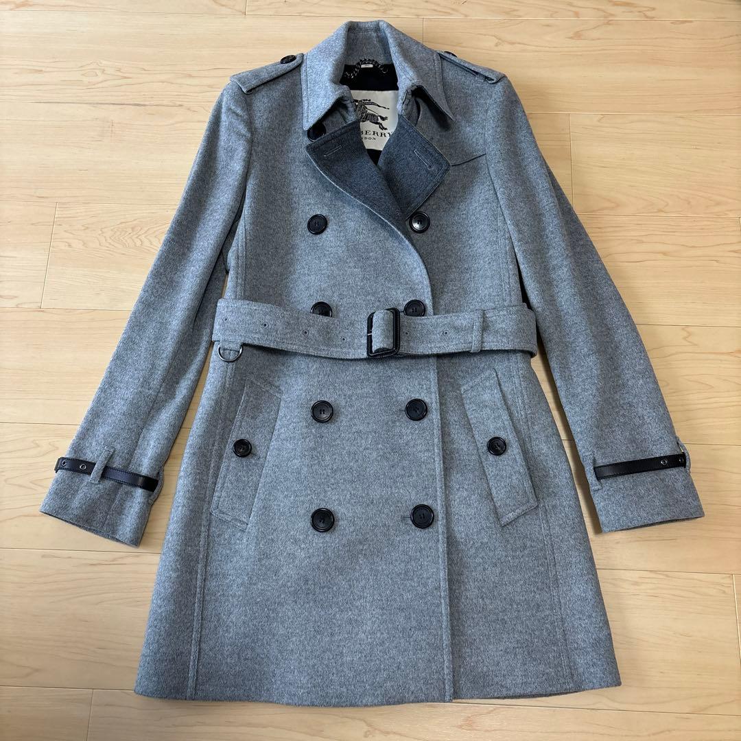 ⭐️バーバリーロンドン　ウールカシミヤ　トレンチコート BURBERRY LONDON トレンチコート カシミヤ混 シャドウチェック