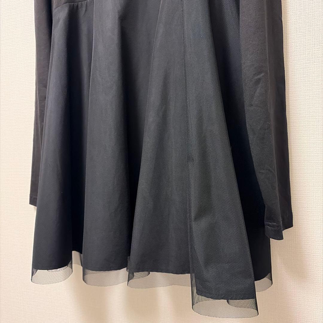 美品 BEARDSLEY ビアズリー チュール 切替カットソー チュニック 黒