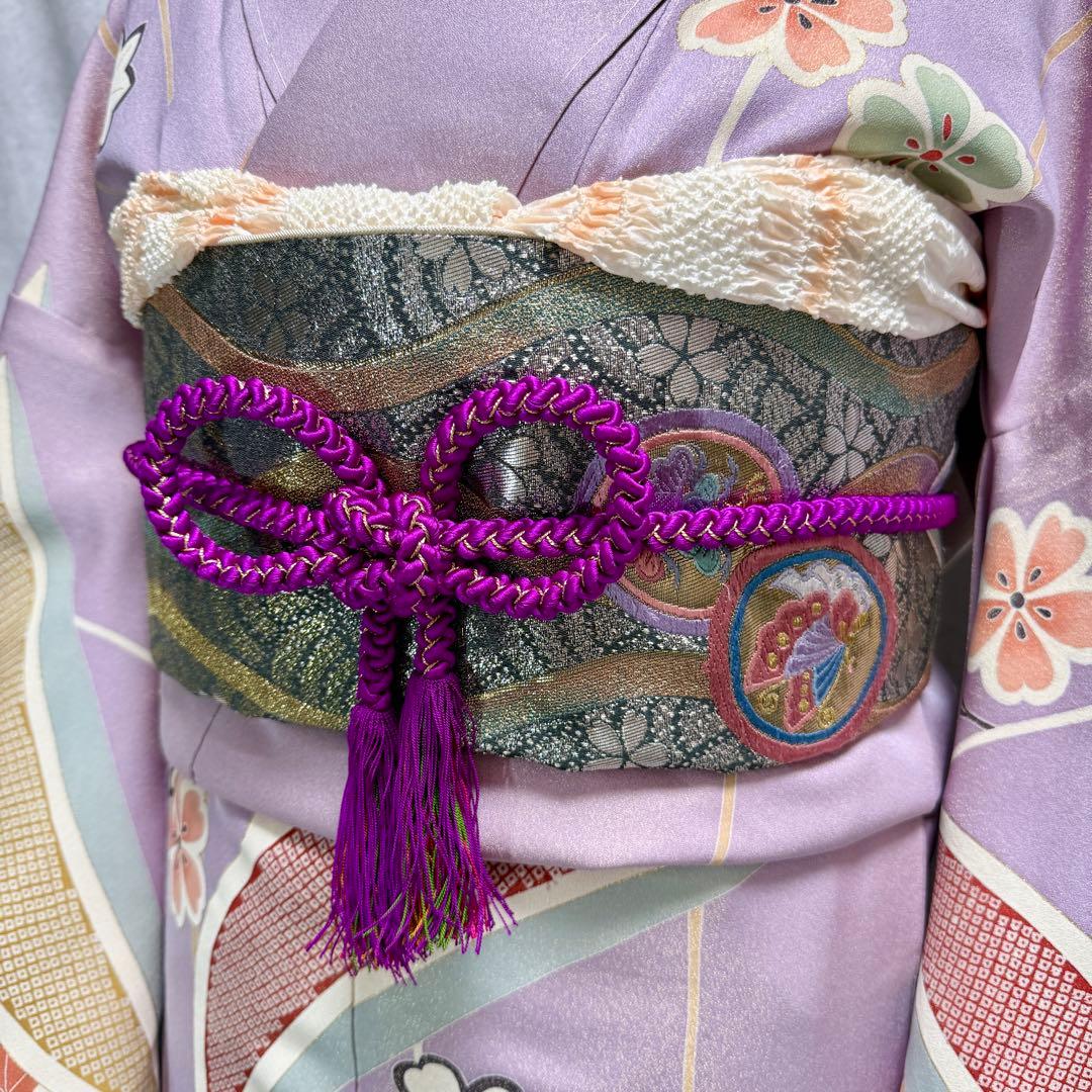 未使用品 作家物 落款 振袖フルセット しつけ付き 金通し 桜 154〜164