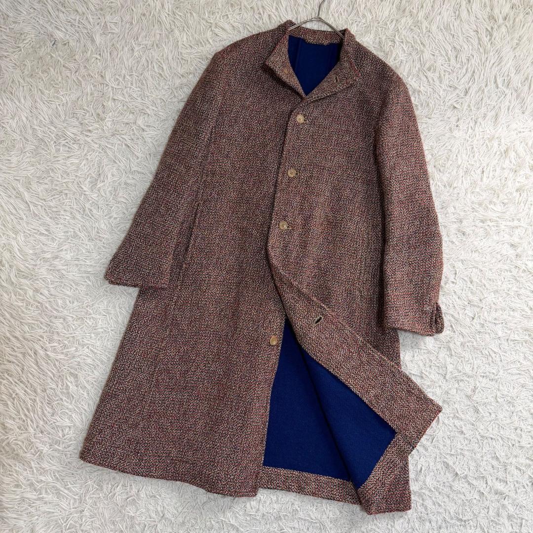 16340✨45R アーミッシュツイードコート ロングコート ウール 日本製 日本製］ITALYミックスウールツイードロングコート | GIANNI LO