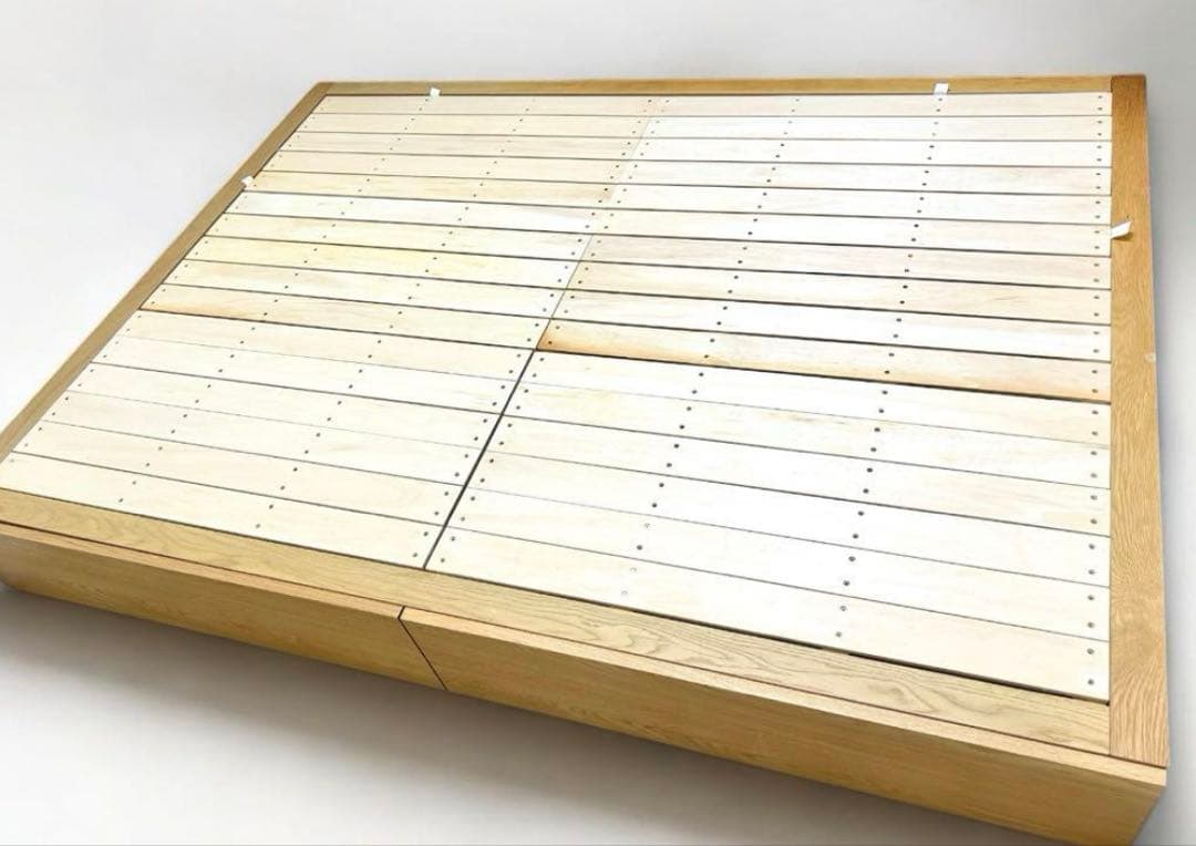 無印良品 ベッドフレーム｜ダブル 収納ベッド｜オーク材 収納スペース 引き出し付 収納ベッド・ダブル・オーク材 | 無印良品