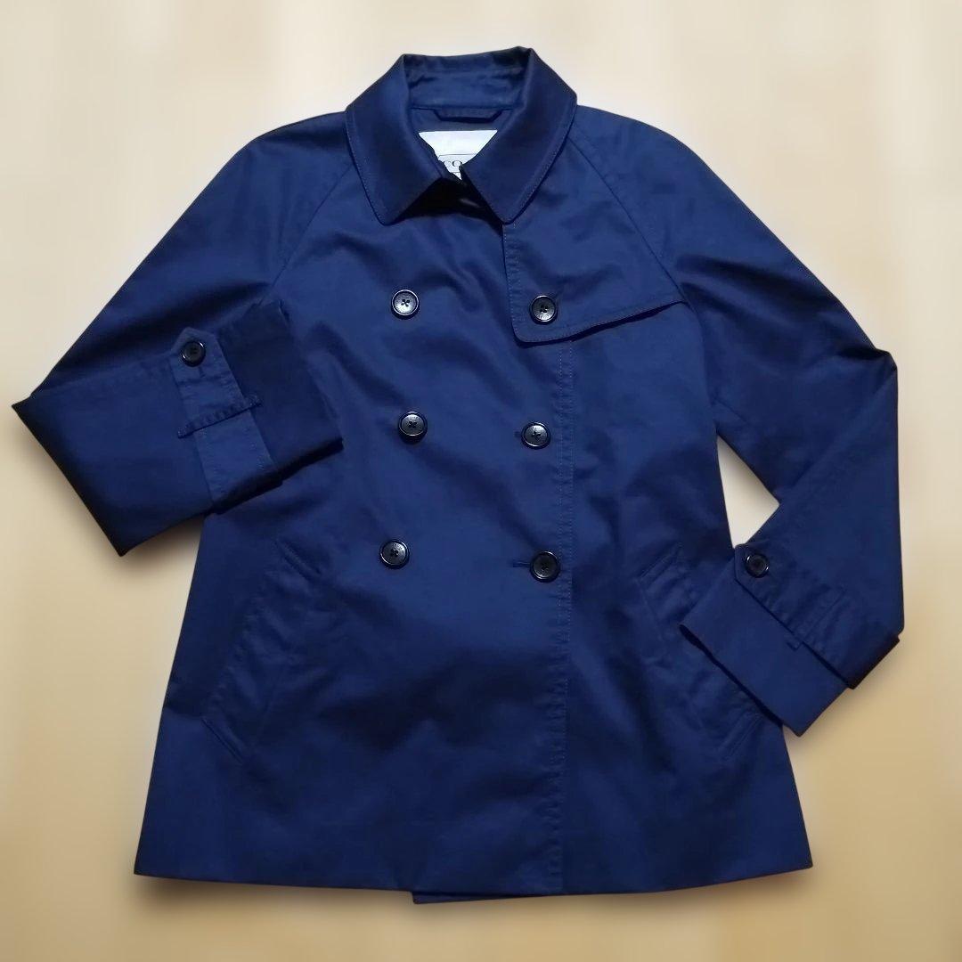 COACH】コーチ トレンチコート/ネイビー/総柄裏地/シグネチャー/M