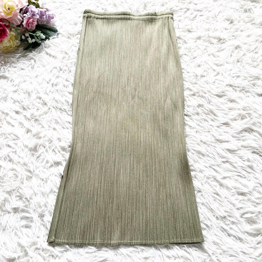 PLEATS PLEASE プリーツロングスカート 3 日本製 カーキ
