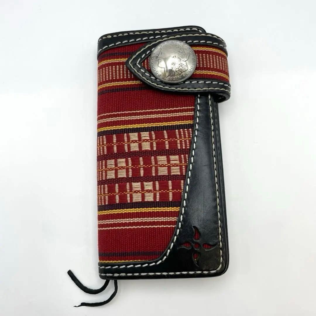 【縁起物おまけ付き】琉球レザー　L.L.A ロングウォレット　長財布　ブラック 楽天市場】【送料無料】琉球レザーL.L.A織ロングウォレット（モルガン