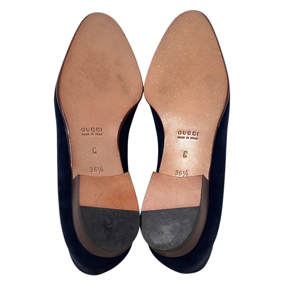 美品 グッチ GUCCI 36 1/2 23.5 スエード ローファー バンブー - メルカリ