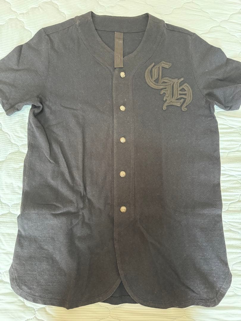 CHROME HEARTSレザーパッチ クロスボール ベースボールシャツ 国内