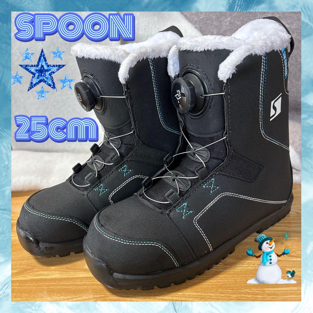 【SPOON】KID ダイヤル式スノーボードブーツ　ブラック×ブルー【25cm】 Amazon | キッズ スノーボード ブーツ SPOON KID's TGF ダイヤル