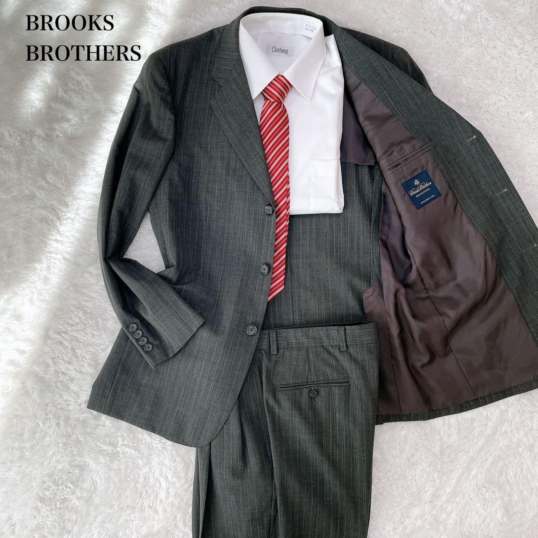 極美品□ブルックスブラザーズ スーツ セットアップ グレー ストライプ