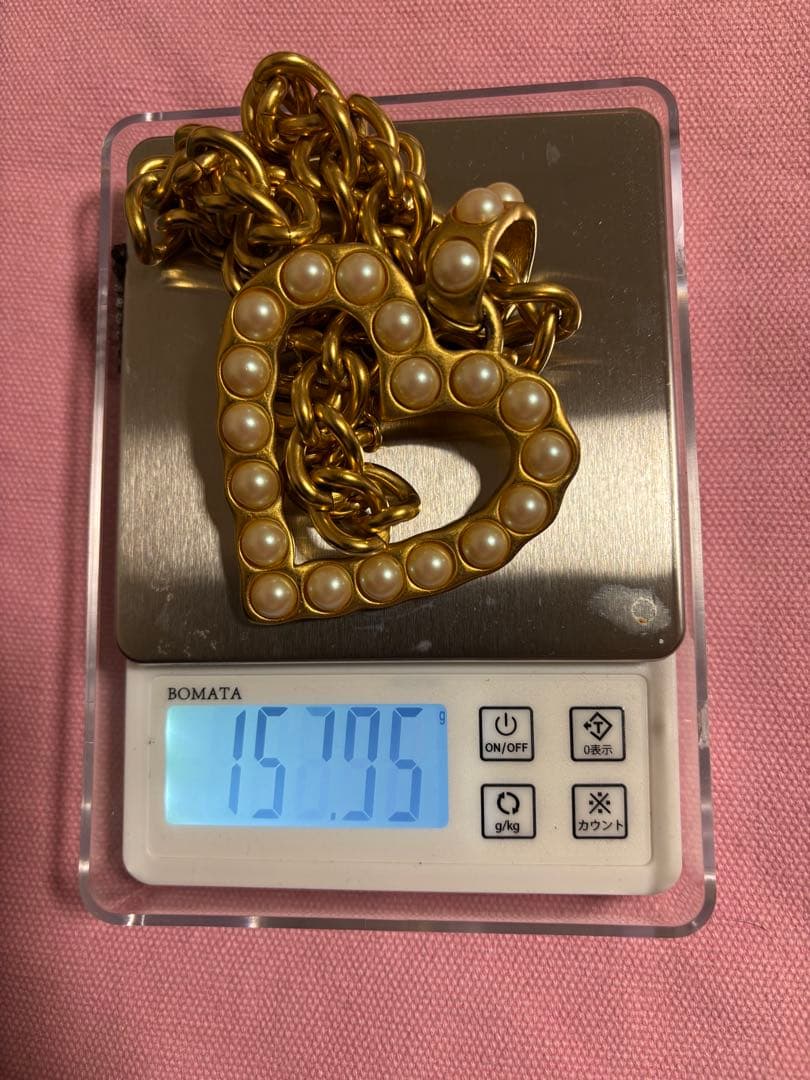 希少 大 ずっしりGIVENCHYハート型ペンダントネックレス レアヴィンテージ