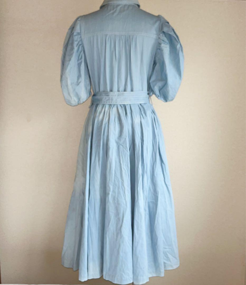 人気商品✨Estella.Kウォッシュデニム加工シャツロングワンピース