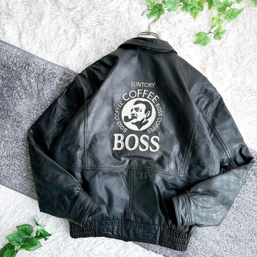 希少 非売品 初代ボスジャン サントリー BOSS ロゴ刺繍 バックロゴ