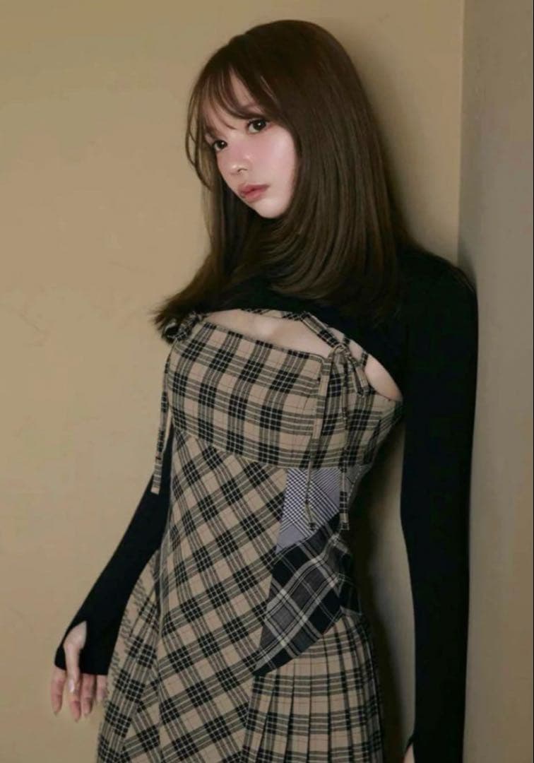 andmary Nadia check long dress アンドマリー - メルカリ