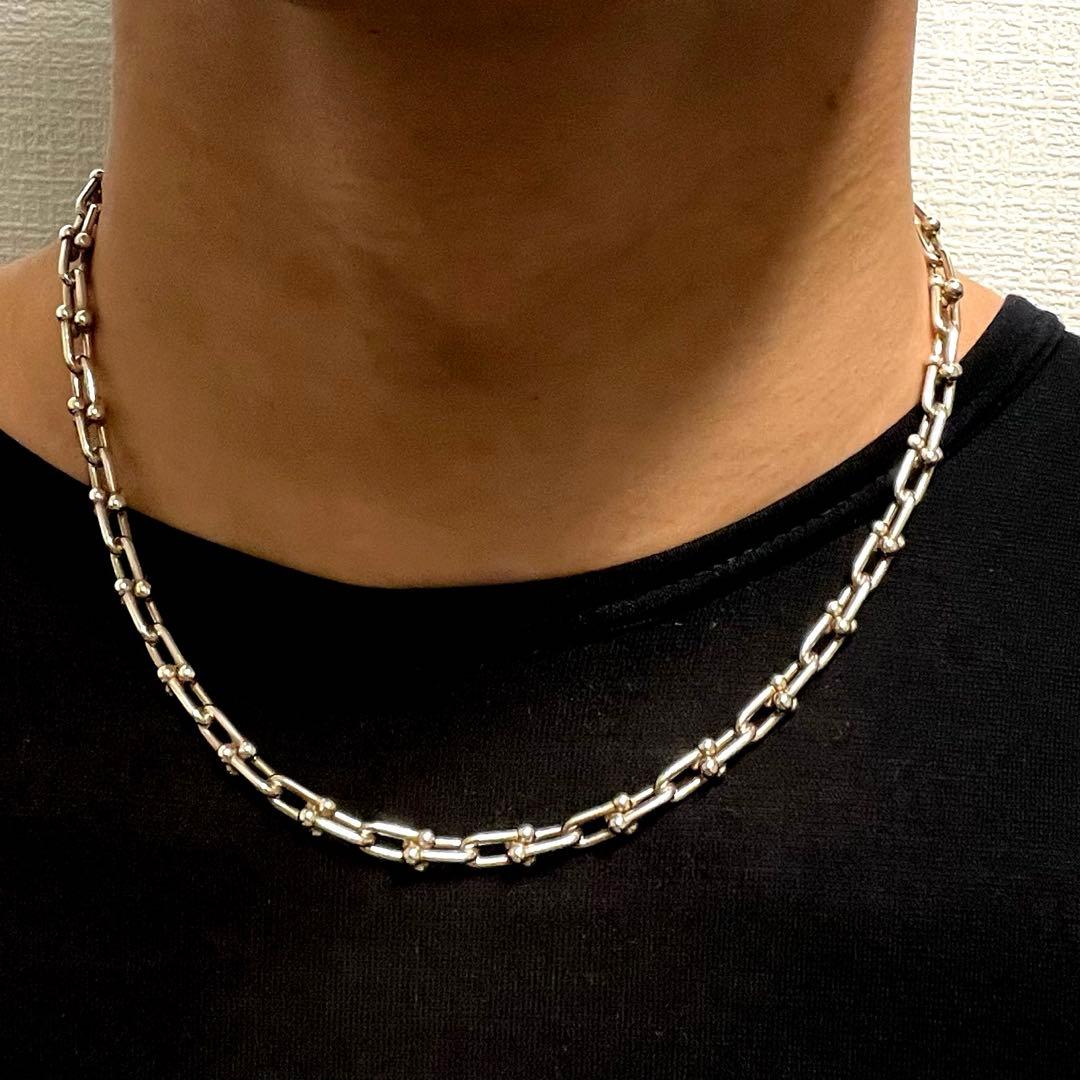 美品】Tiffany ハードウェアハードウエア リンクネックレス 川口春奈