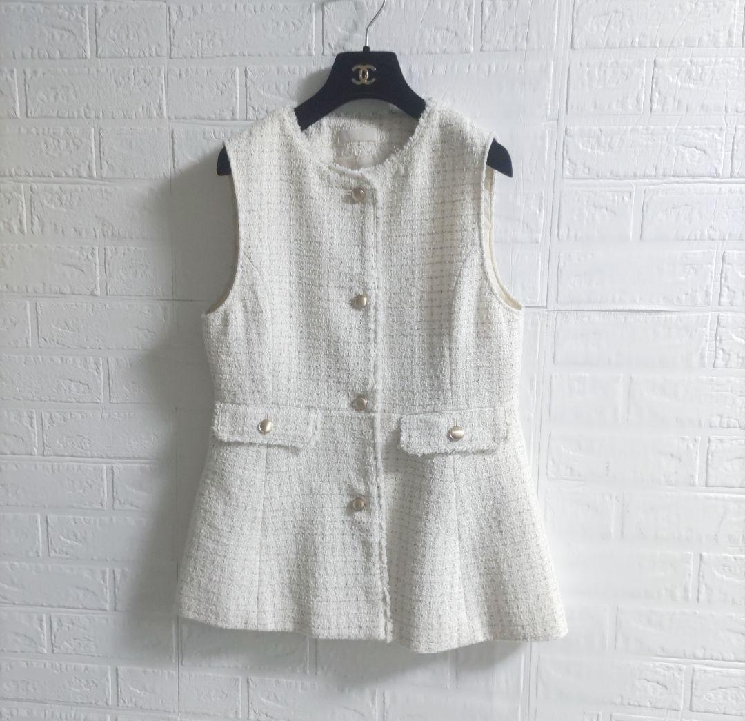 any SiS エニィスィス ファンシーツイードペプラム ジレ ベスト - メルカリ
