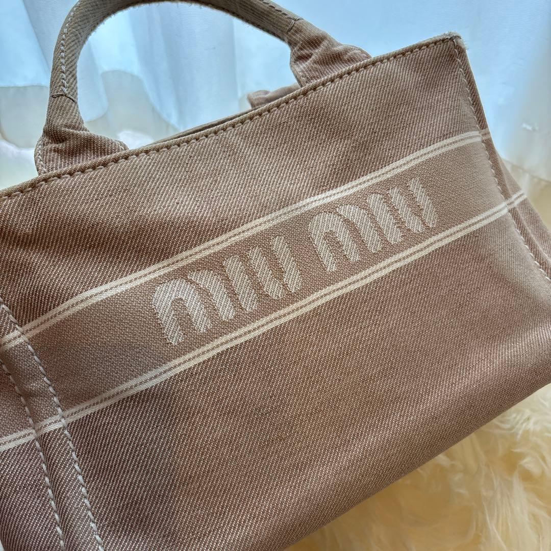 わんわん様専用 miumiu ジャガードロゴデニムトート カナパ - メルカリ