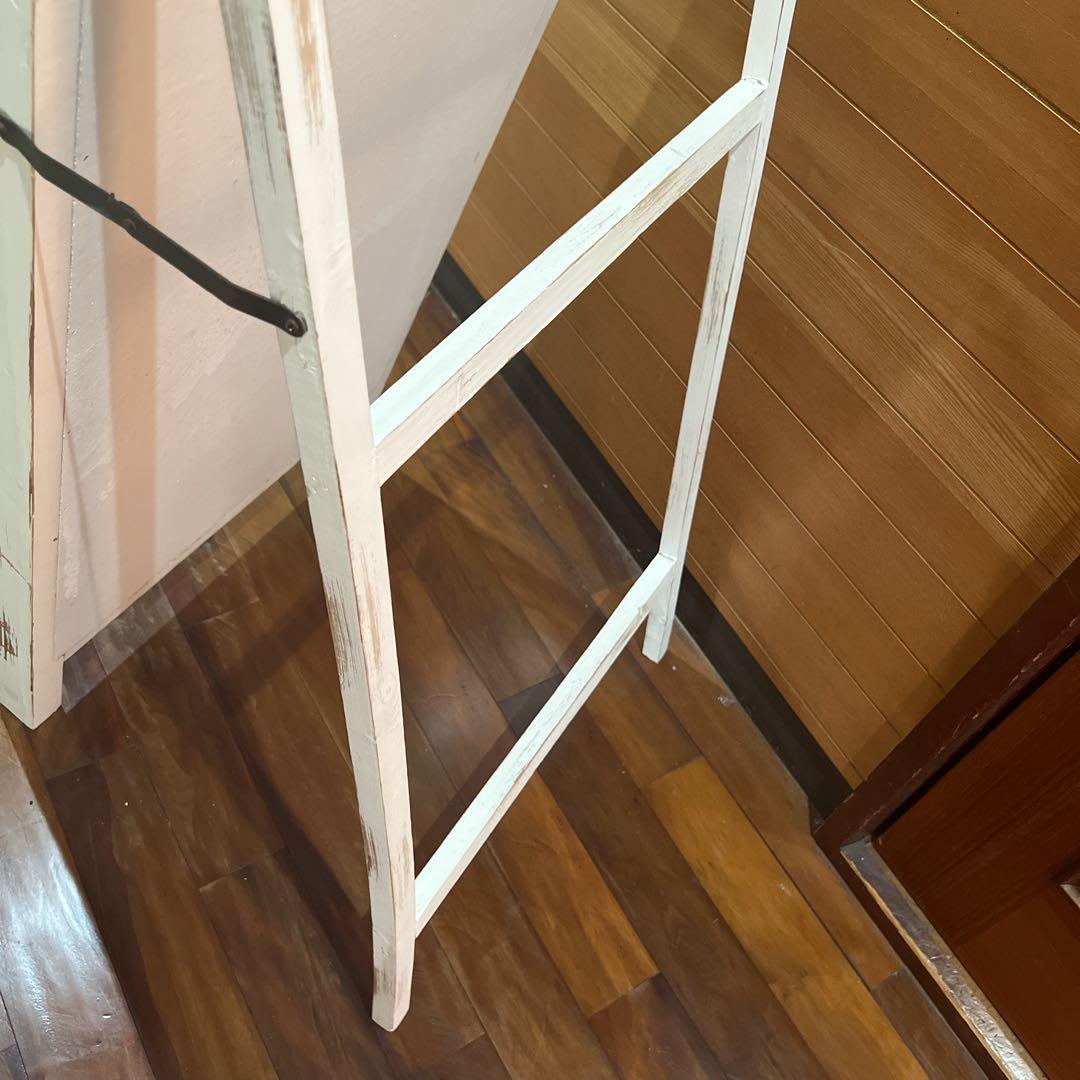 KIKU様専用ホワイト アンティーク風 スタンドミラー ドアミラー 木製 姿見