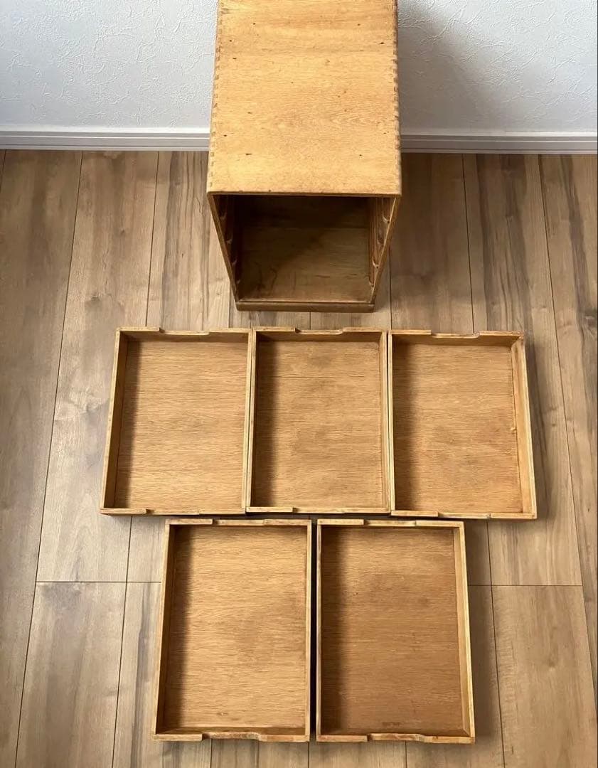 天然木5段引き出し収納 小抽斗 小引き出し アンティーク