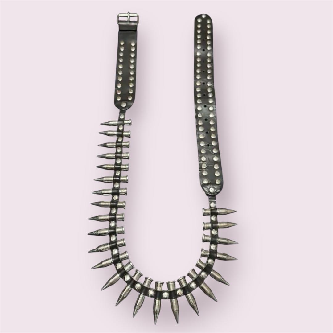 00s フルメタル 弾丸ベルト スタッズ欠けなし y2k punk 平成ギャル