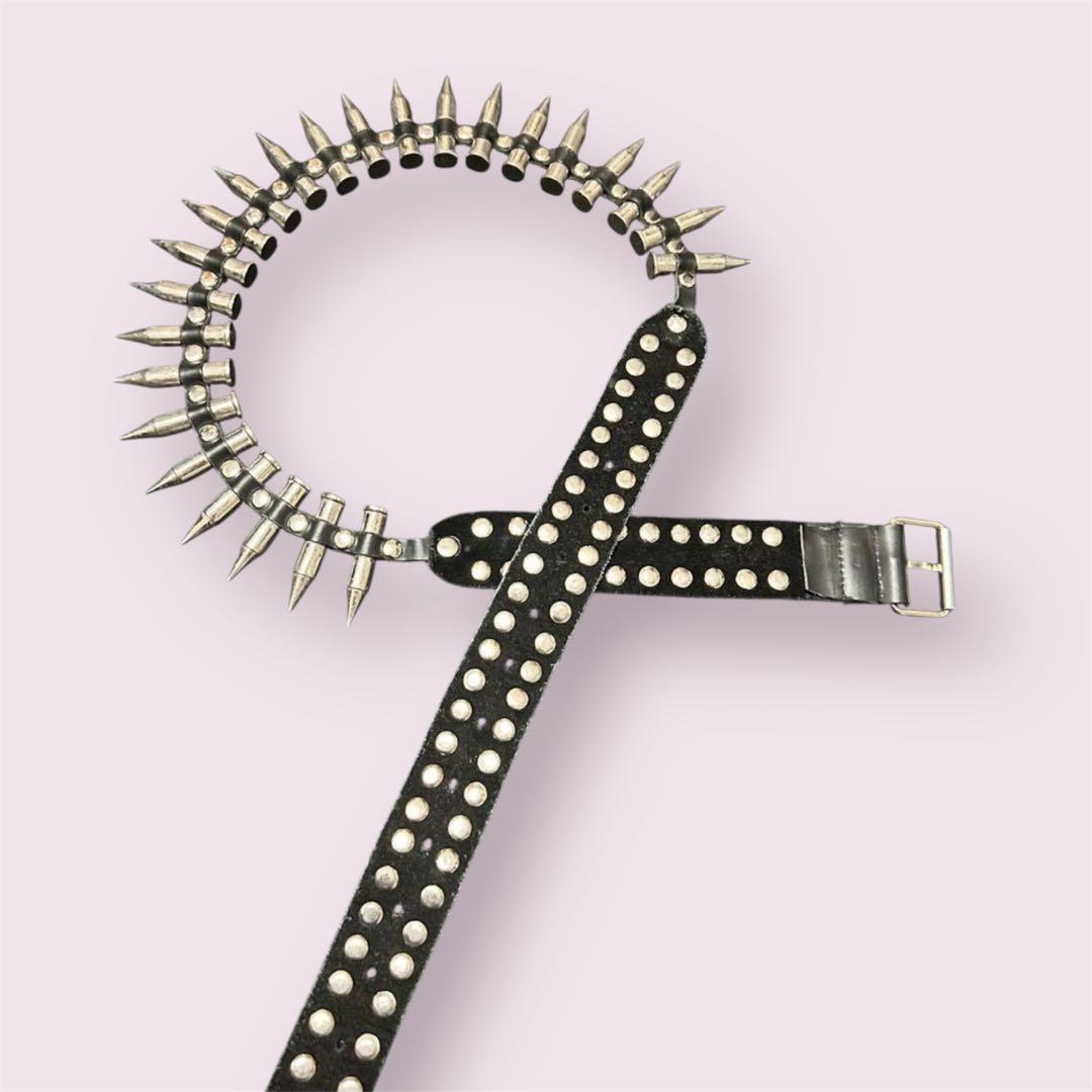 00s フルメタル 弾丸ベルト スタッズ欠けなし y2k punk 平成ギャル