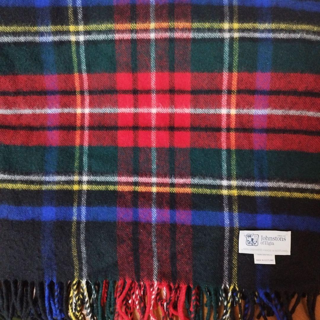 最終価格ジョンストンズ カシミヤ 大判ストール ブラックスチュアート