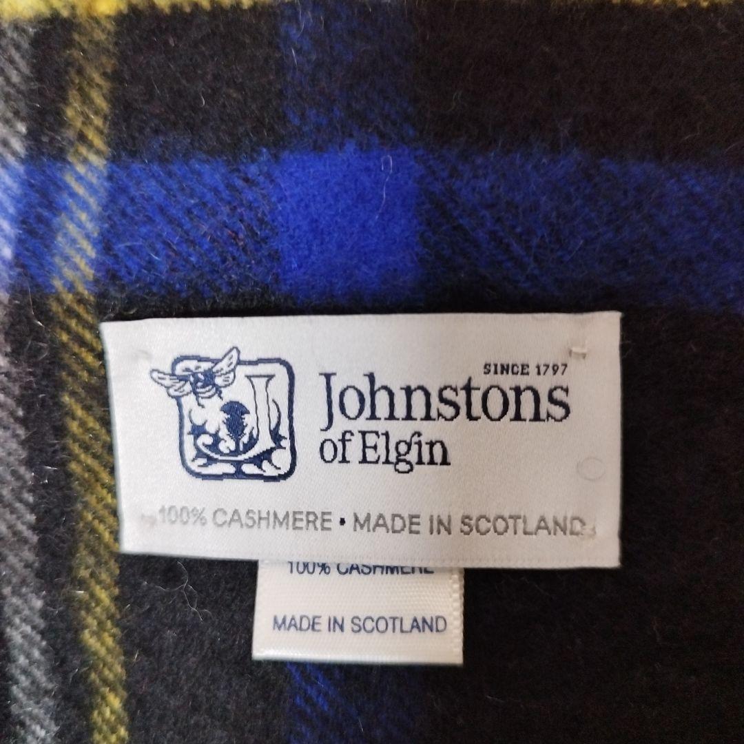 最終価格ジョンストンズ カシミヤ 大判ストール ブラックスチュアート